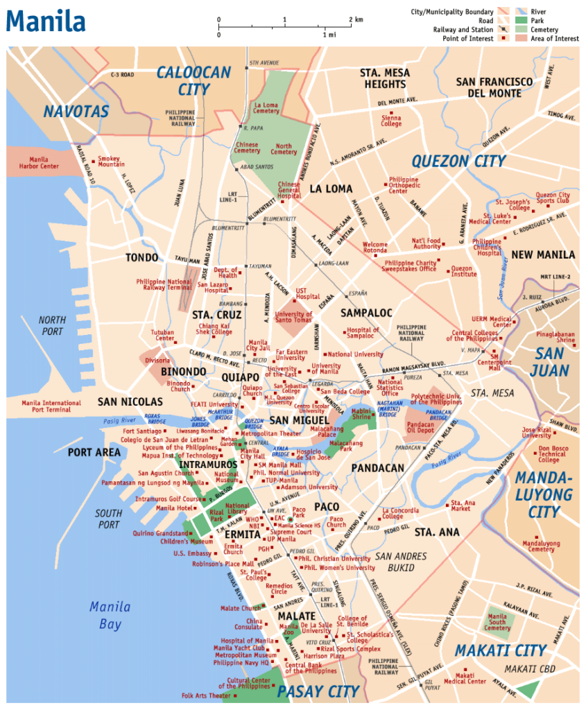 City map, Manila